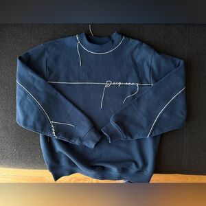 Jacquemus Navy Le Raphia 'Le Sweatshirt Fio' Sweatshirt